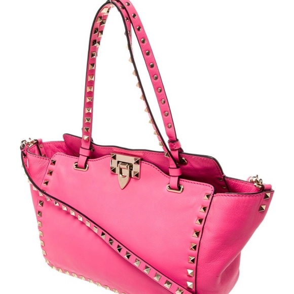 Valentino Handbags - Valentino Pink Rockstud Tote